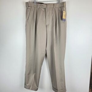 ARROW Taupe Brown "British Khaki" Pleated Dress Pants‎ Size 36 x 29 NWT. C128